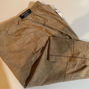 Alfred Dunner Tan Capris Lightweight Cotton Blend 18